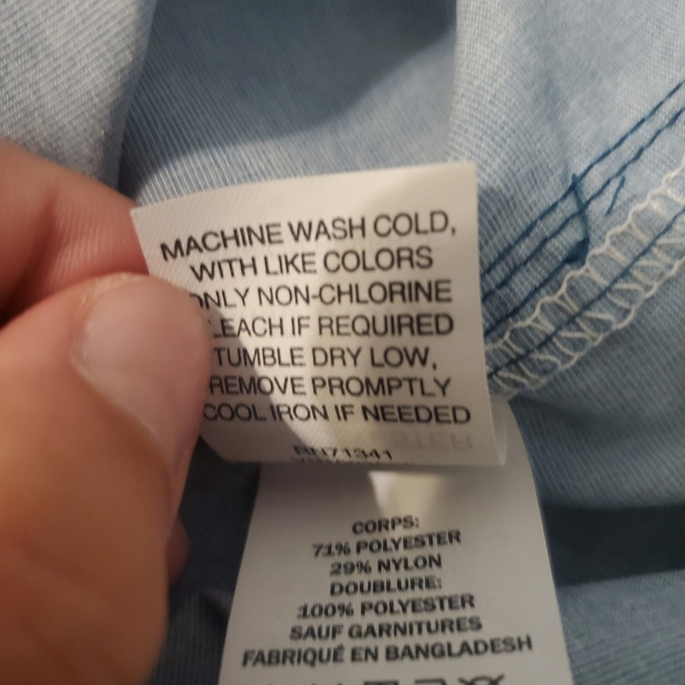 NWOT LL Bean Mens S Reg Fits Med Blue Tie Dye Short Sleeve Fishing Shirt Vented - Picture 8 of 10